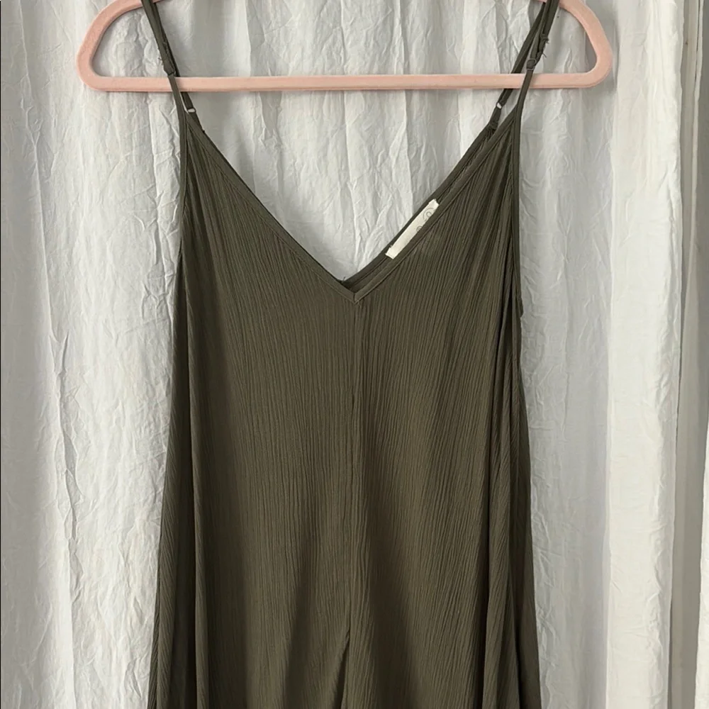 Green Sleeveless Maxi Slip Dress - Picture 3 of 3